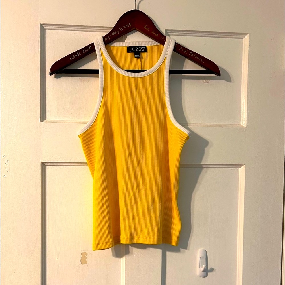 J. Crew Fitted Yellow Tank Top with Racerback